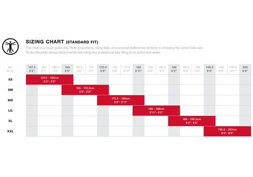 mountain bike size chart